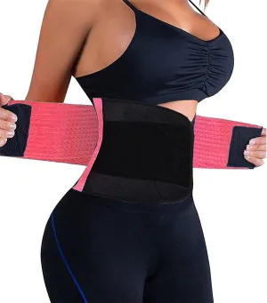 KOOCHY Waist Trainer for Women - Waist Trimmer Back Support Belt Sweat Wrap for Weight Loss Workout Fitness Gym Sport