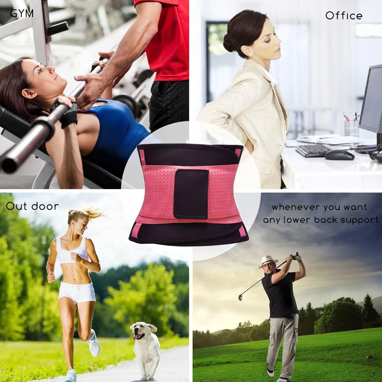 KOOCHY Waist Trainer for Women - Waist Trimmer Back Support Belt Sweat Wrap for Weight Loss Workout Fitness Gym Sport