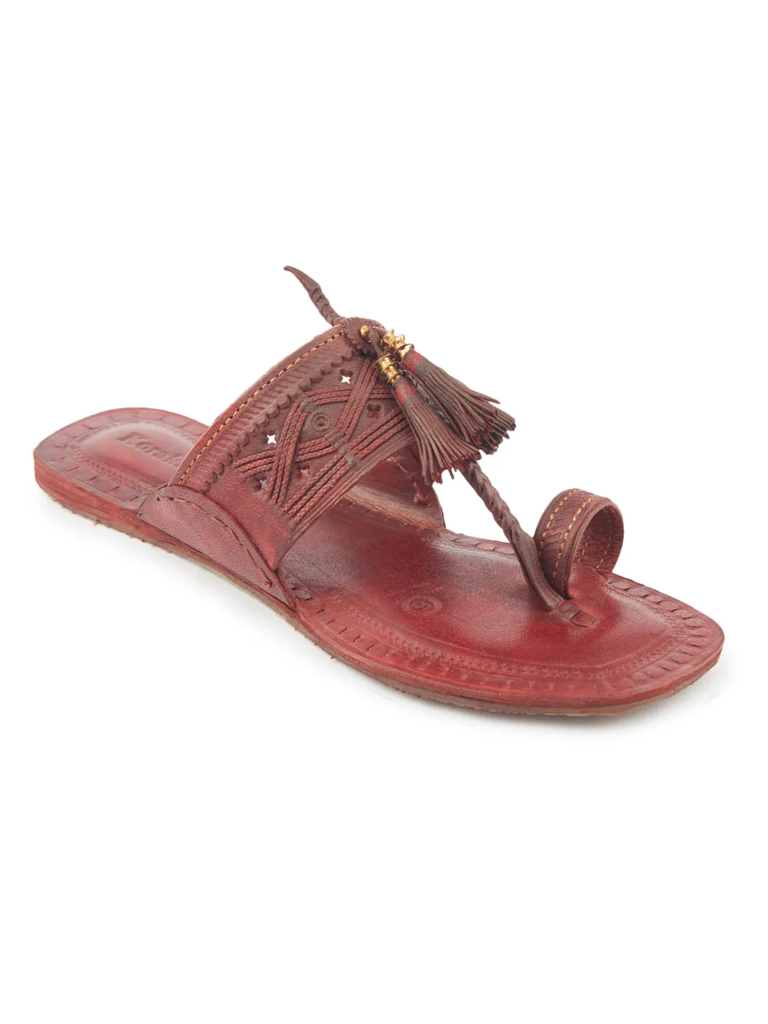 Korakari The Burgandy Legacy Kolhapuri Chappal for Women