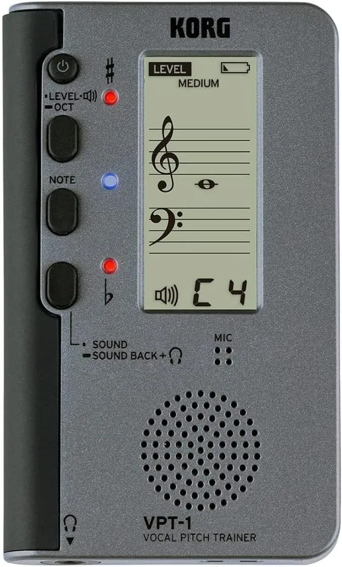 Korg VPT-1 Vocal Pitch Trainer w/ Five-Line Musical Staff Display and Sound Back Function
