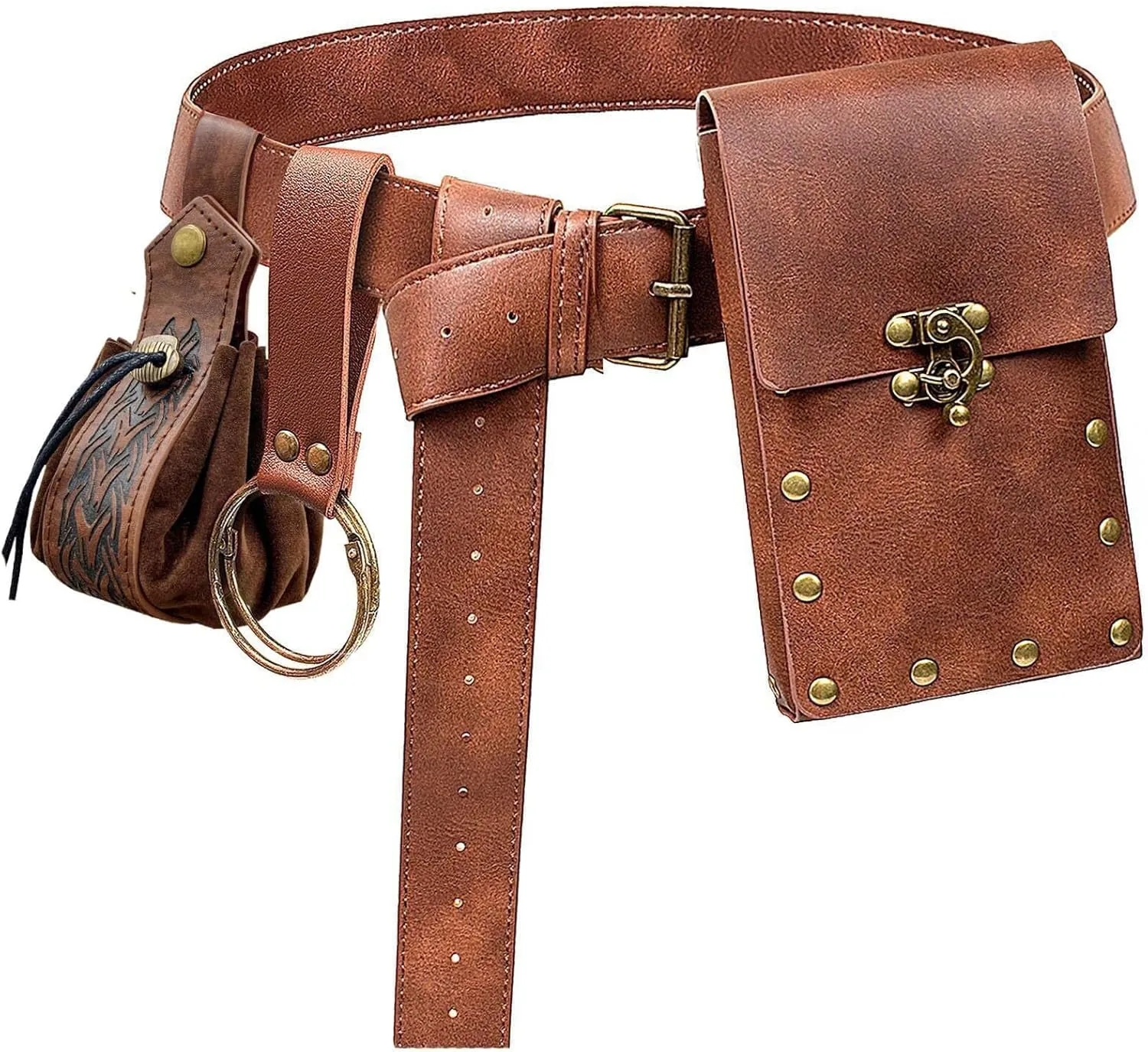 KOTORA Retro Belt Pouch Waist Bag Fanny Pack Steampunk Phone Bag Strap Holder Medieval Renaissance Cosplay Costume Accessory