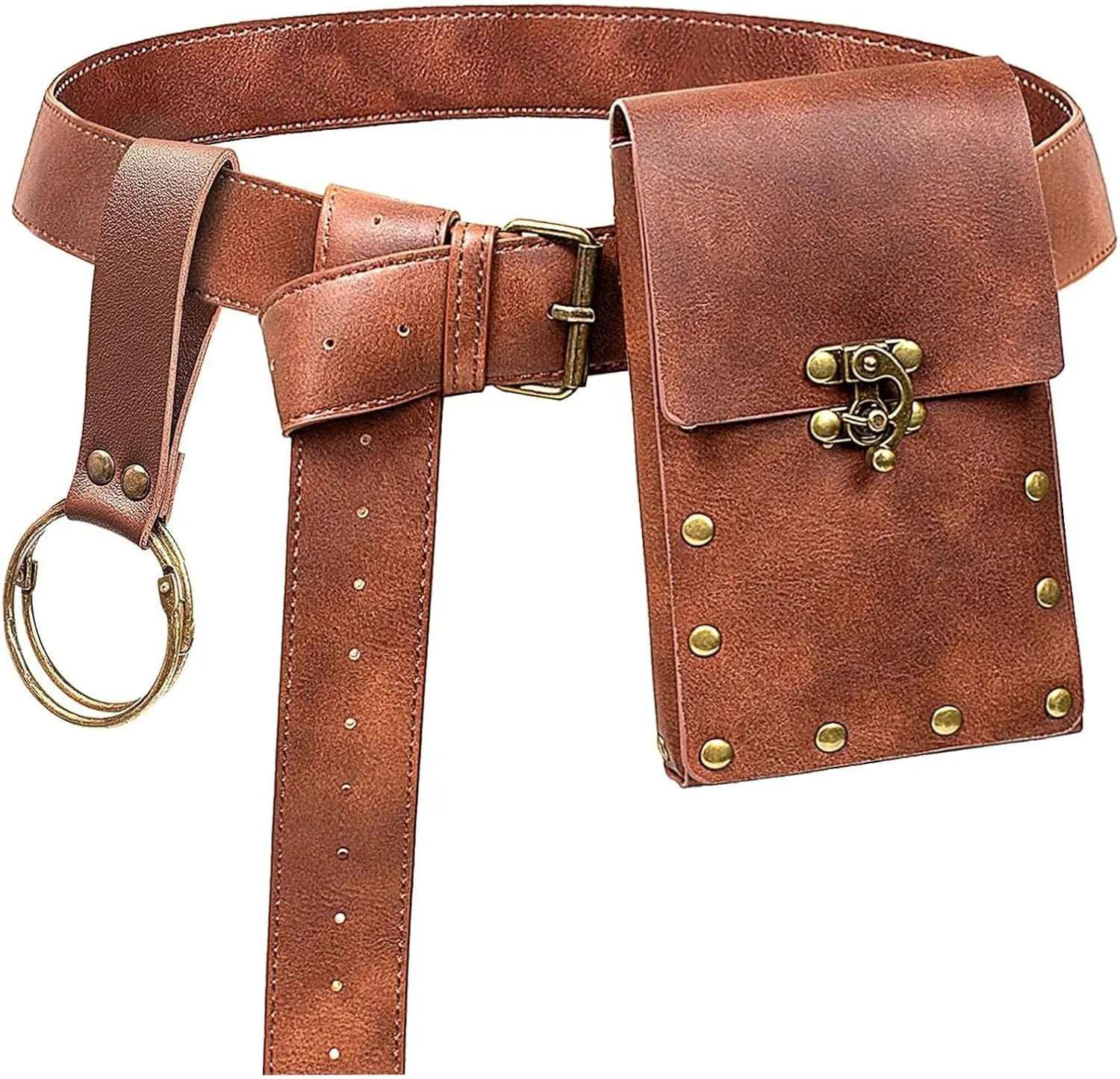 KOTORA Retro Belt Pouch Waist Bag Fanny Pack Steampunk Phone Bag Strap Holder Medieval Renaissance Cosplay Costume Accessory