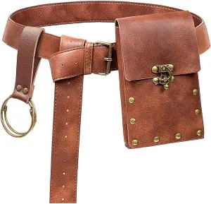 KOTORA Retro Belt Pouch Waist Bag Fanny Pack Steampunk Phone Bag Strap Holder Medieval Renaissance Cosplay Costume Accessory