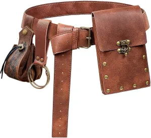 KOTORA Retro Belt Pouch Waist Bag Fanny Pack Steampunk Phone Bag Strap Holder Medieval Renaissance Cosplay Costume Accessory