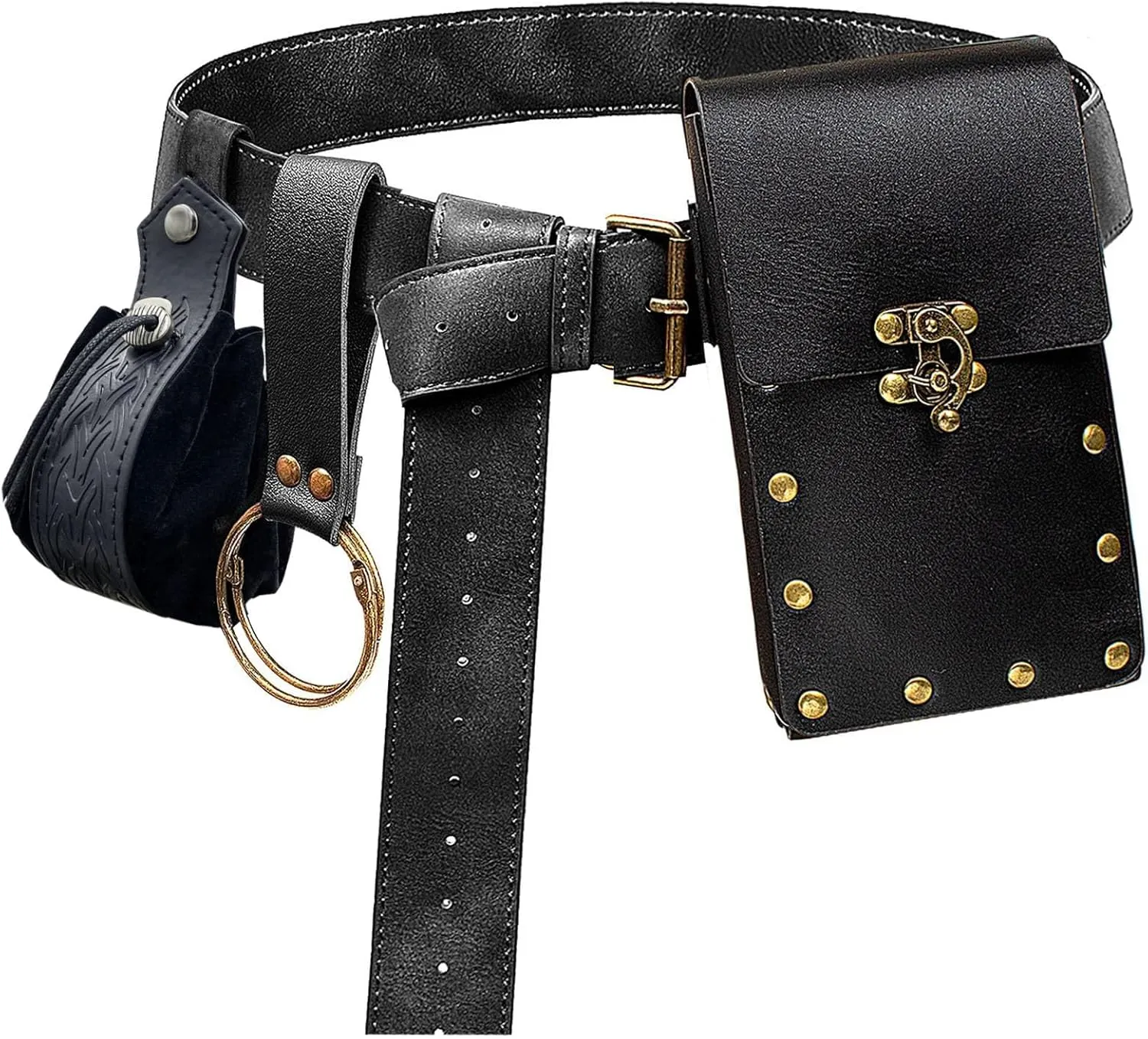 KOTORA Retro Belt Pouch Waist Bag Fanny Pack Steampunk Phone Bag Strap Holder Medieval Renaissance Cosplay Costume Accessory