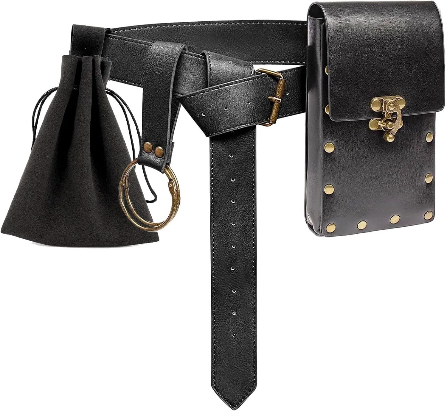 KOTORA Retro Belt Pouch Waist Bag Fanny Pack Steampunk Phone Bag Strap Holder Medieval Renaissance Cosplay Costume Accessory
