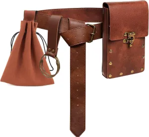 KOTORA Retro Belt Pouch Waist Bag Fanny Pack Steampunk Phone Bag Strap Holder Medieval Renaissance Cosplay Costume Accessory