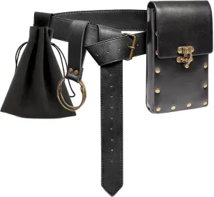 KOTORA Retro Belt Pouch Waist Bag Fanny Pack Steampunk Phone Bag Strap Holder Medieval Renaissance Cosplay Costume Accessory