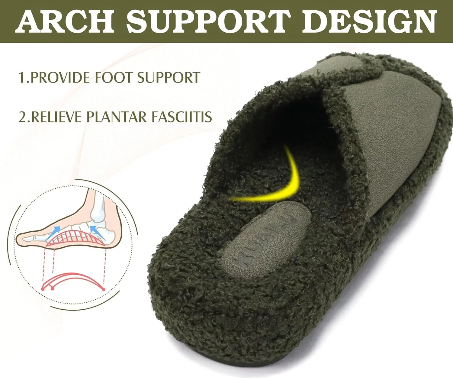 KUAILU Women Cozy Slippers Comfortable Suede Faux Fluff Warm Sherpa Lining House slippers for ladies Bedroom Memory Foam Cushioned Orthotic Open Toe Slides Thick Hard Sole Indoor&Outdoor (US Size 5-11)