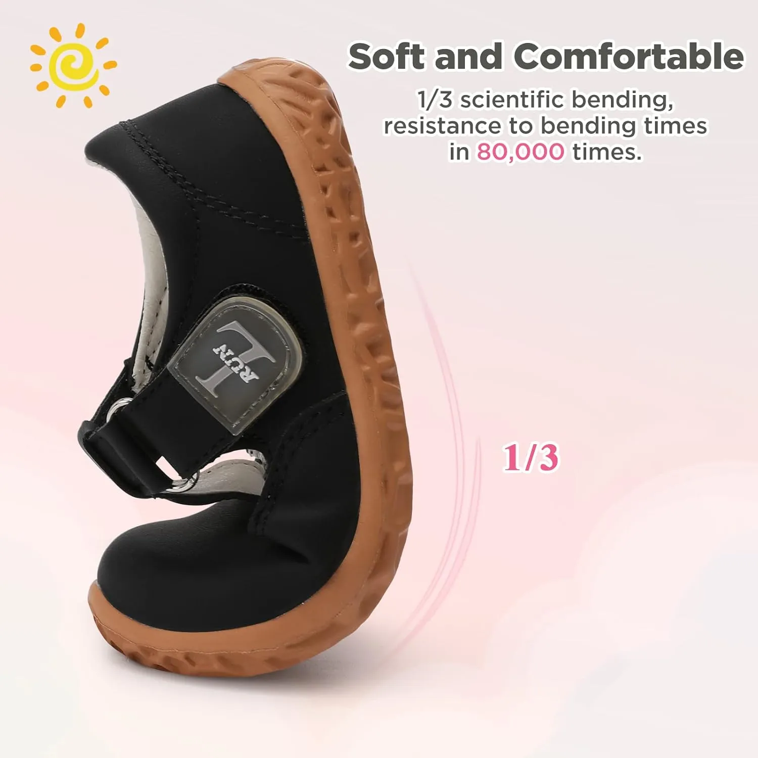 L-RUN Toddler Girls Dress Shoes Lightweight Mary Jane Shoes for Girls Anti-Slip School Shoes for Toddler Girls