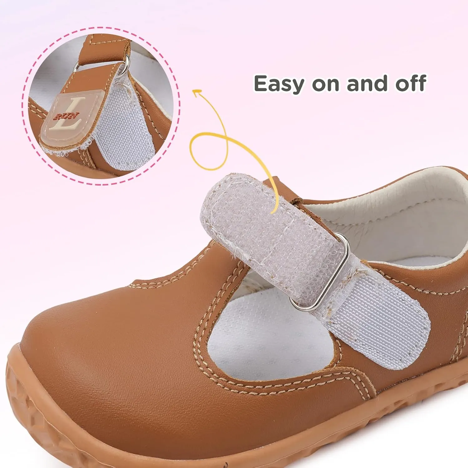 L-RUN Toddler Girls Dress Shoes Lightweight Mary Jane Shoes for Girls Anti-Slip School Shoes for Toddler Girls