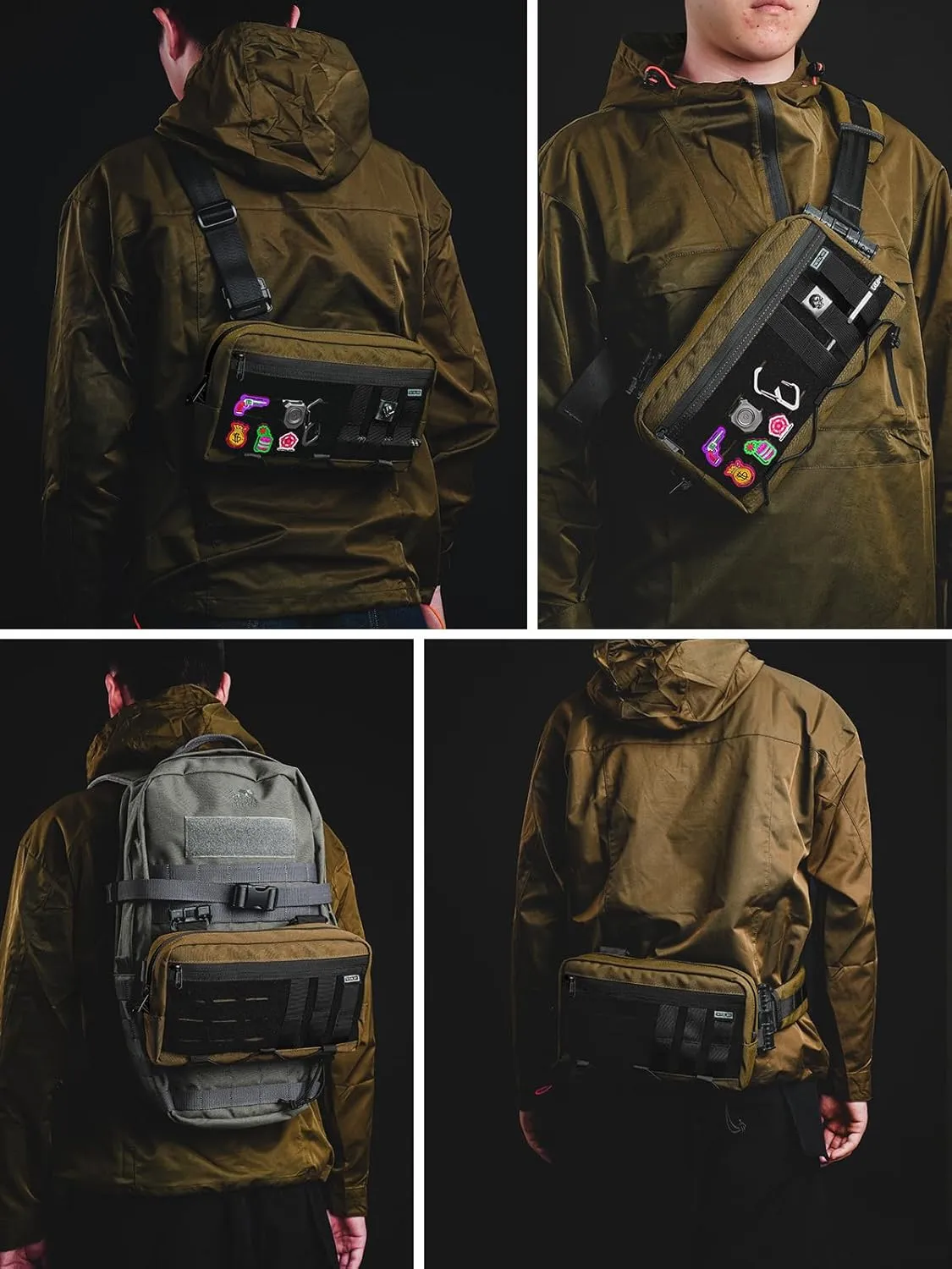 L3C EDC Sling Bag, Crossbody Shoulder Bag, Multipurpose Daypack, Chest Backpack Casual Sling Bag for Men & Women (Coyote Tan)