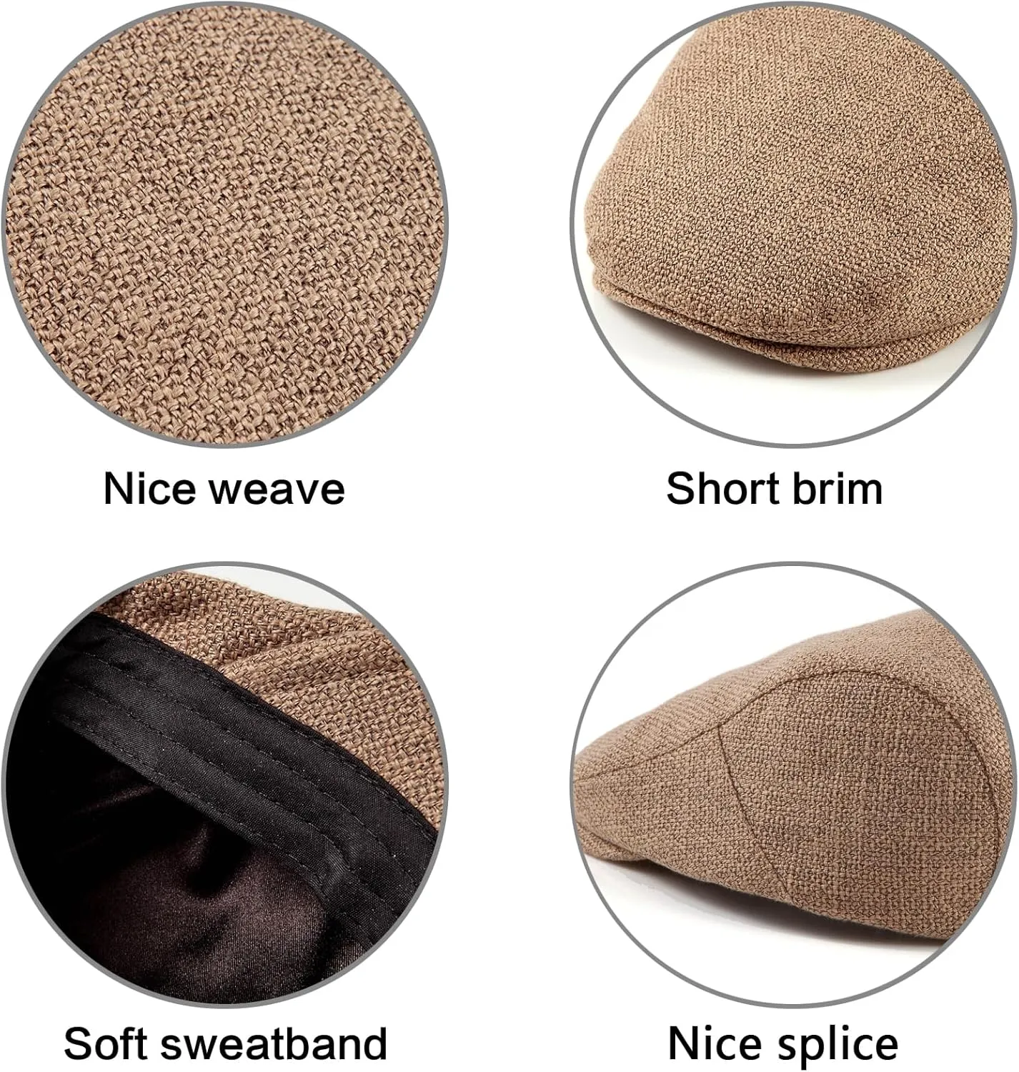 LADYBRO 2Pack Unisex Flat Cap Newsboy Hats for Men Women, Summer Casual Adjustable