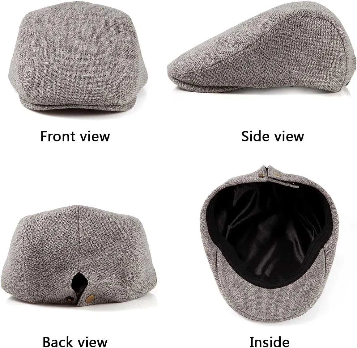 LADYBRO 2Pack Unisex Flat Cap Newsboy Hats for Men Women, Summer Casual Adjustable