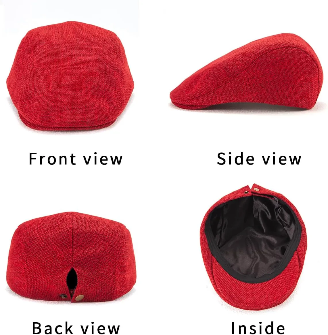 LADYBRO 2Pack Unisex Flat Cap Newsboy Hats for Men Women, Summer Casual Adjustable