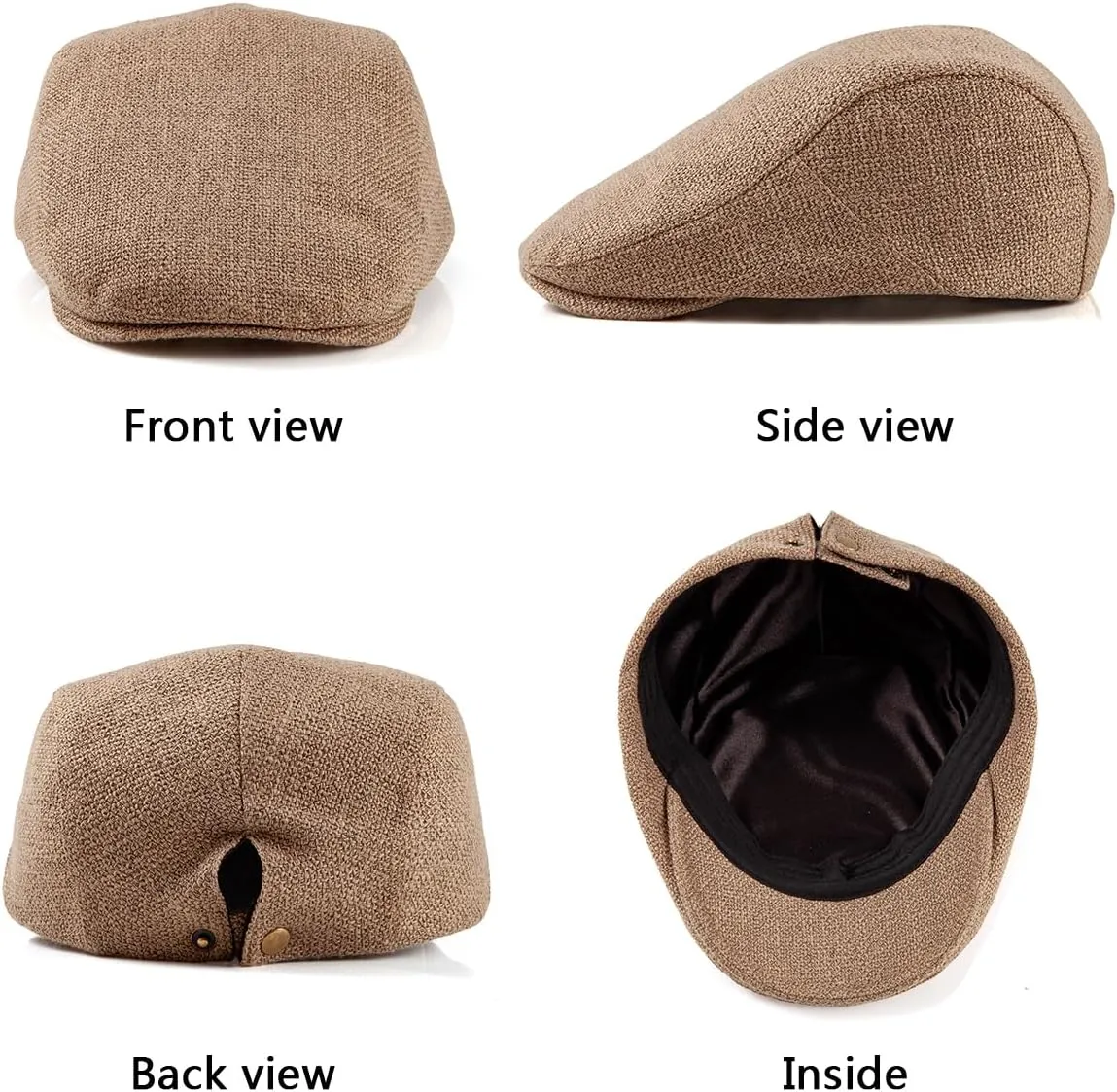 LADYBRO 2Pack Unisex Flat Cap Newsboy Hats for Men Women, Summer Casual Adjustable