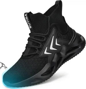 LAoutun Steel Toe Shoes for Men Women Work Shoes Safety Sneakers Shoes Comfortable Lightweight Puncture Proof Slip on Indestructible Work Shoes