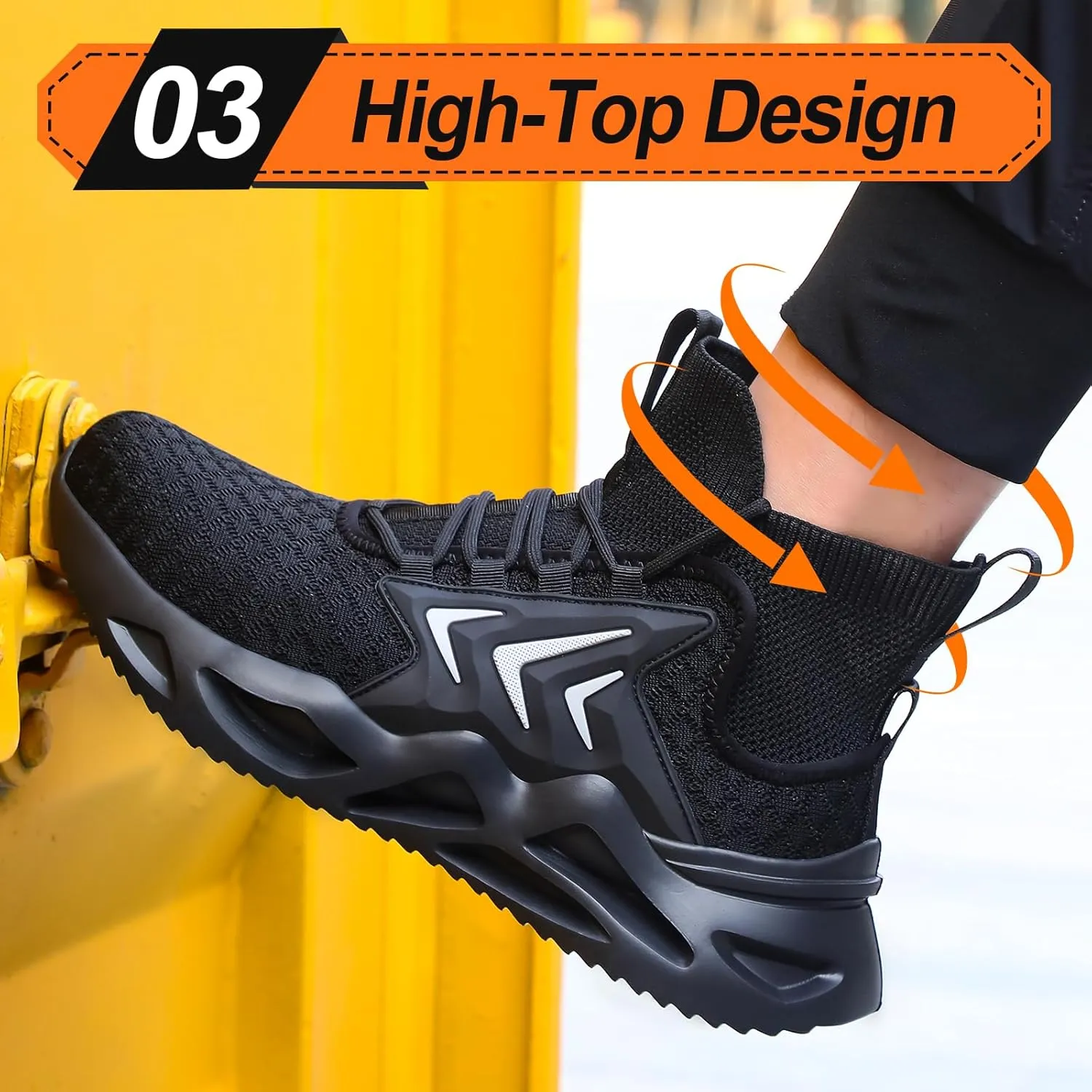 LAoutun Steel Toe Shoes for Men Women Work Shoes Safety Sneakers Shoes Comfortable Lightweight Puncture Proof Slip on Indestructible Work Shoes