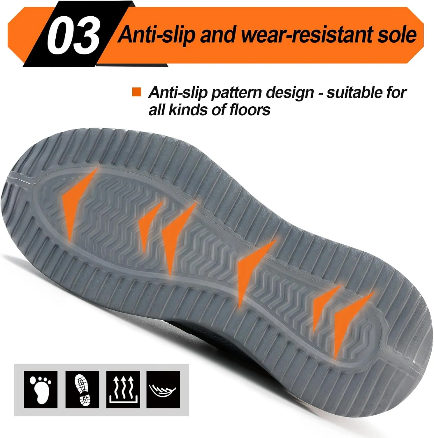 LAoutun Steel Toe Shoes for Men Women Work Shoes Safety Sneakers Shoes Comfortable Lightweight Puncture Proof Slip on Indestructible Work Shoes