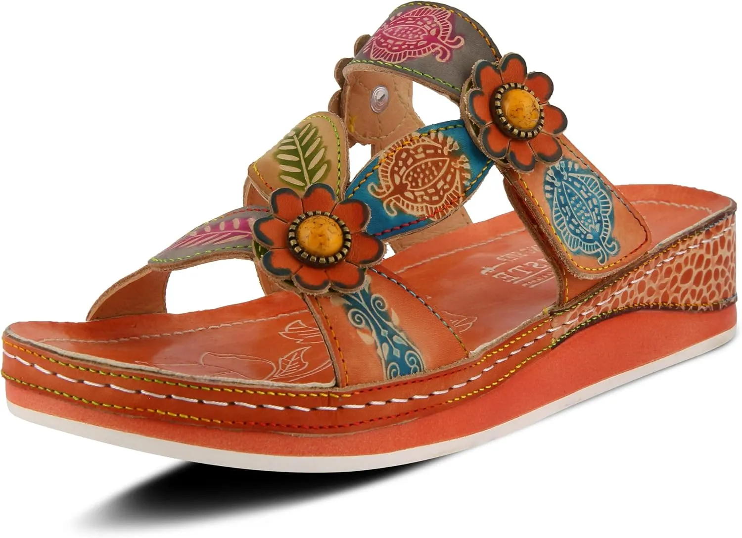 L'Artiste Women's Pillow Leather Slide Sandal
