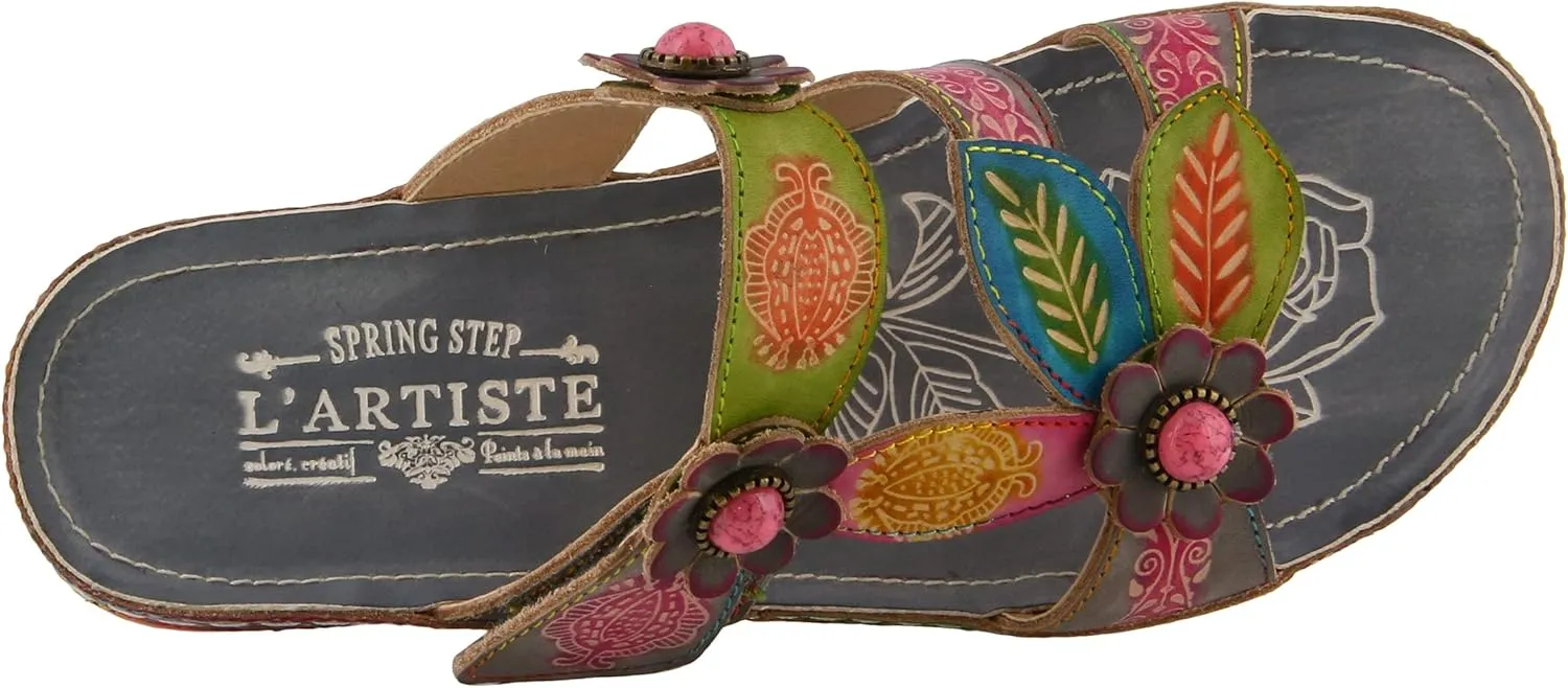 L'Artiste Women's Pillow Leather Slide Sandal
