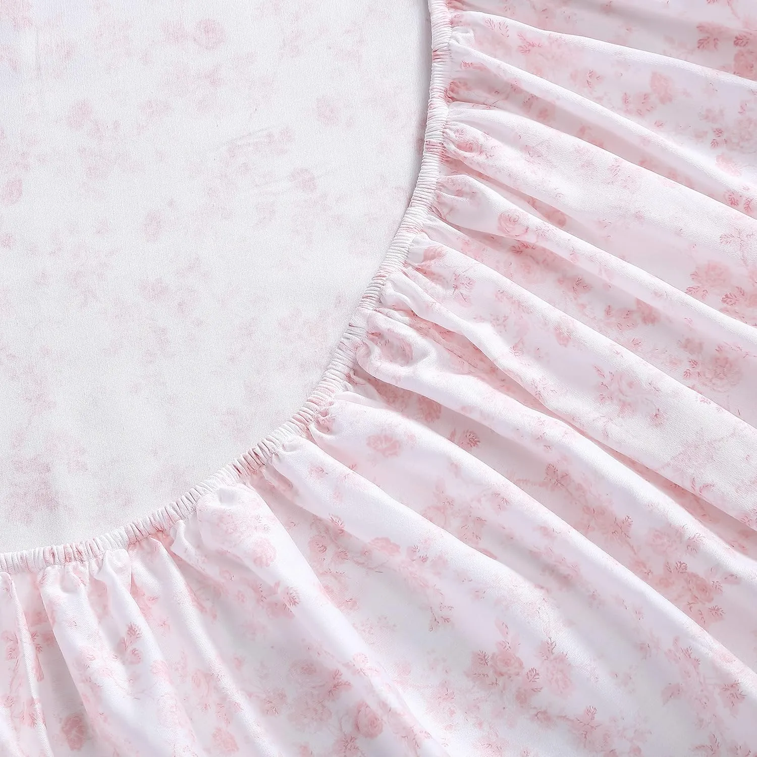Laura Ashley Home King Sheet Set, Soft Sateen Cotton Bedding Set - Sleek, Smooth, & Breathable, Bella Pink