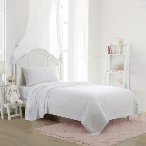 Laura Ashley Kids - Kids Sheet Set, Ultra-Soft & Breathable Toddler Bedding with Matching Pillowcases, Wrinkle-Resistant, Ideal Girl Room Essentials (Fluttery Friends Pink, Twin/Twin XL)