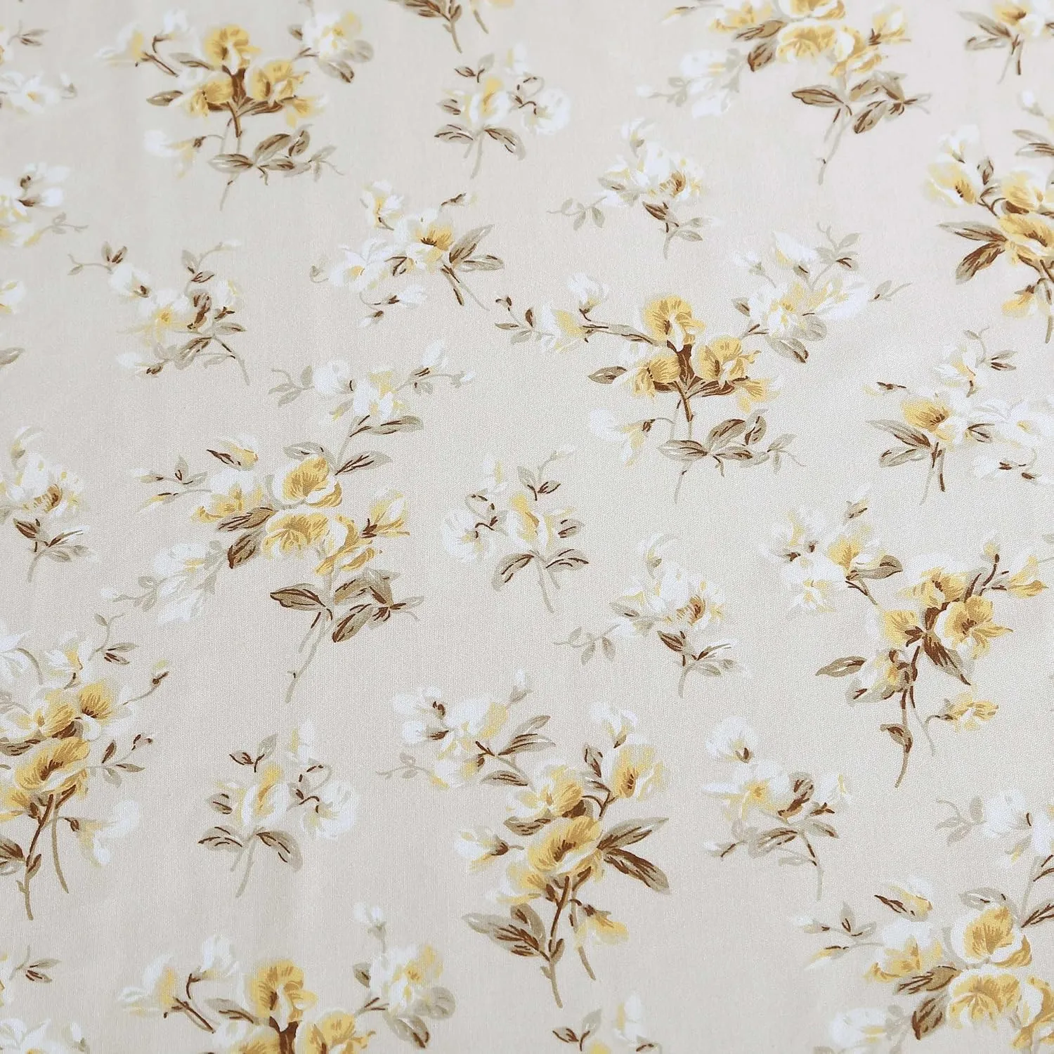 Laura Ashley - Queen Sheets, Soft Sateen Cotton Bedding Set, Sleek, Smooth, & Breathable Home Decor (Little Darlings Beige, Queen)
