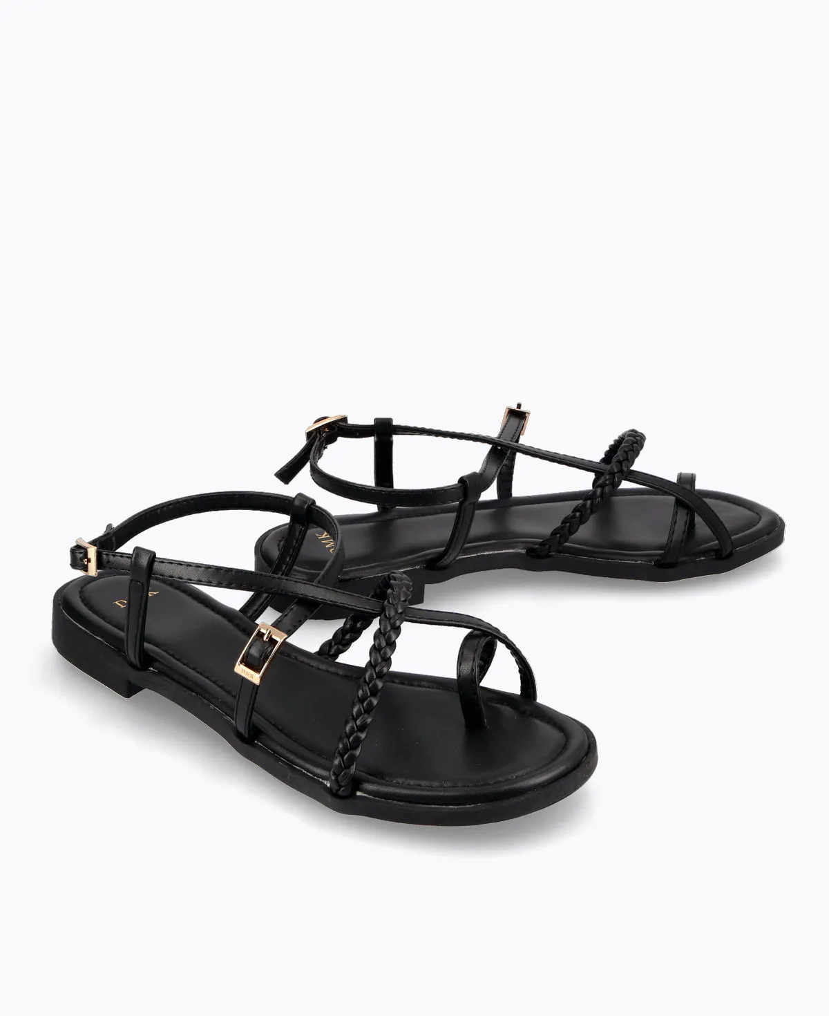 Layla Flat Sandals - Black
