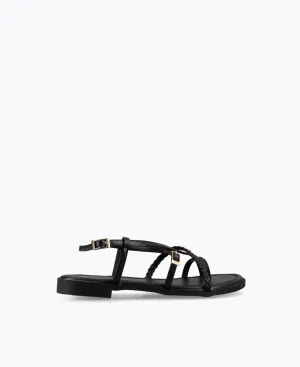 Layla Flat Sandals - Black