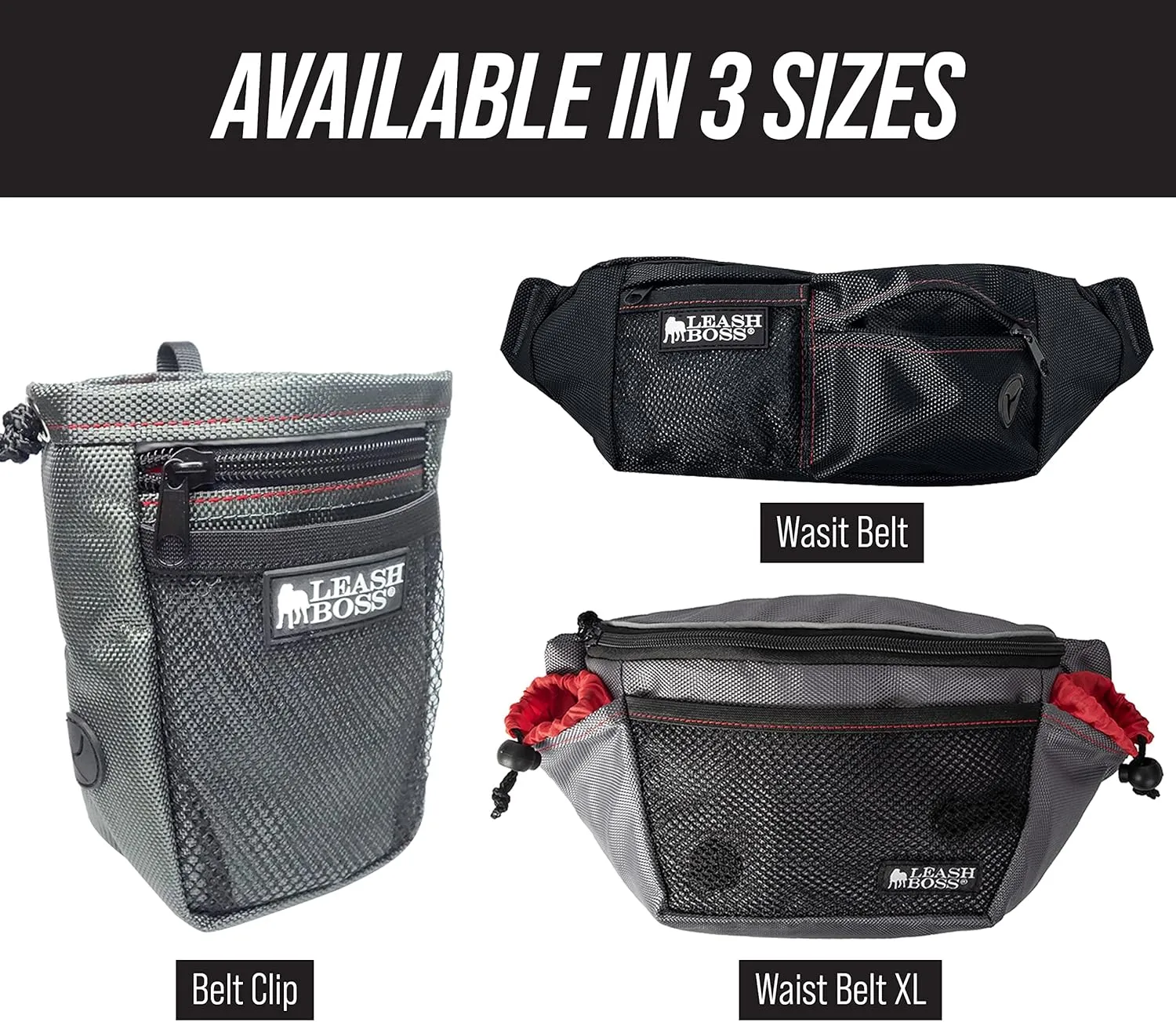 Leash Boss Dog Treat Pouch for Training | Training Treat Pouches for Pet Training | Treat Bag for Dog Training | Portable Kibble Snack Container for Pets | Fanny Pack Waist Belt Transport On The Go