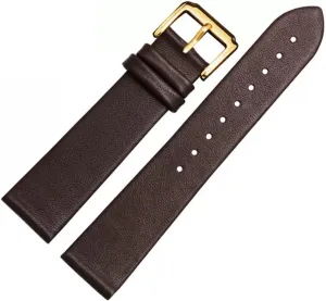 Leather Watch Strap for Men and Women -Thin Soft Buckle Accessories Thin Plain Grain Watch Chain(24mm)