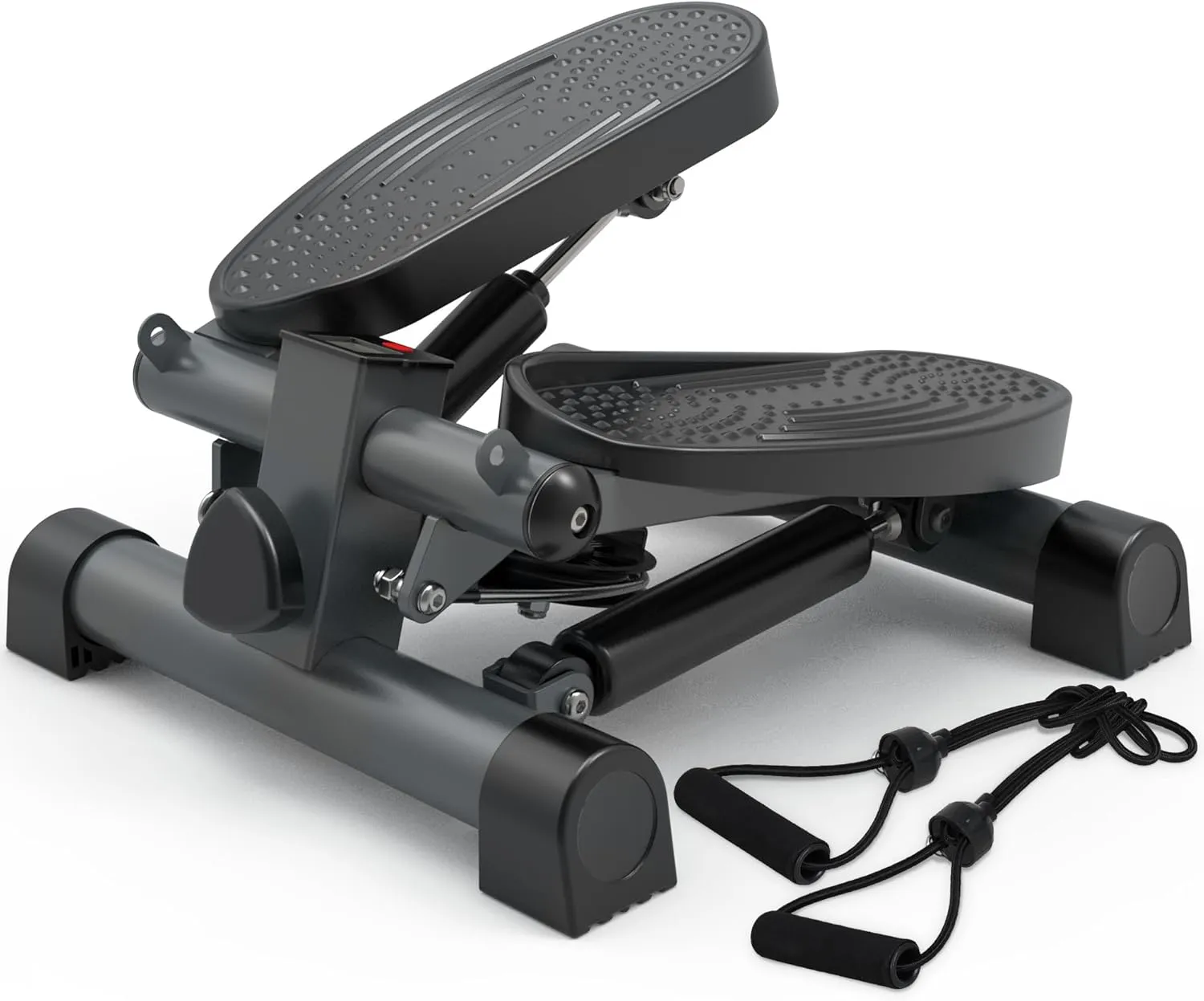 leikefitness Premium Portable Twist Stair Stepper Adjustable Resistance, Twisting Step Fitness Machine with Bands and LCD Monitor