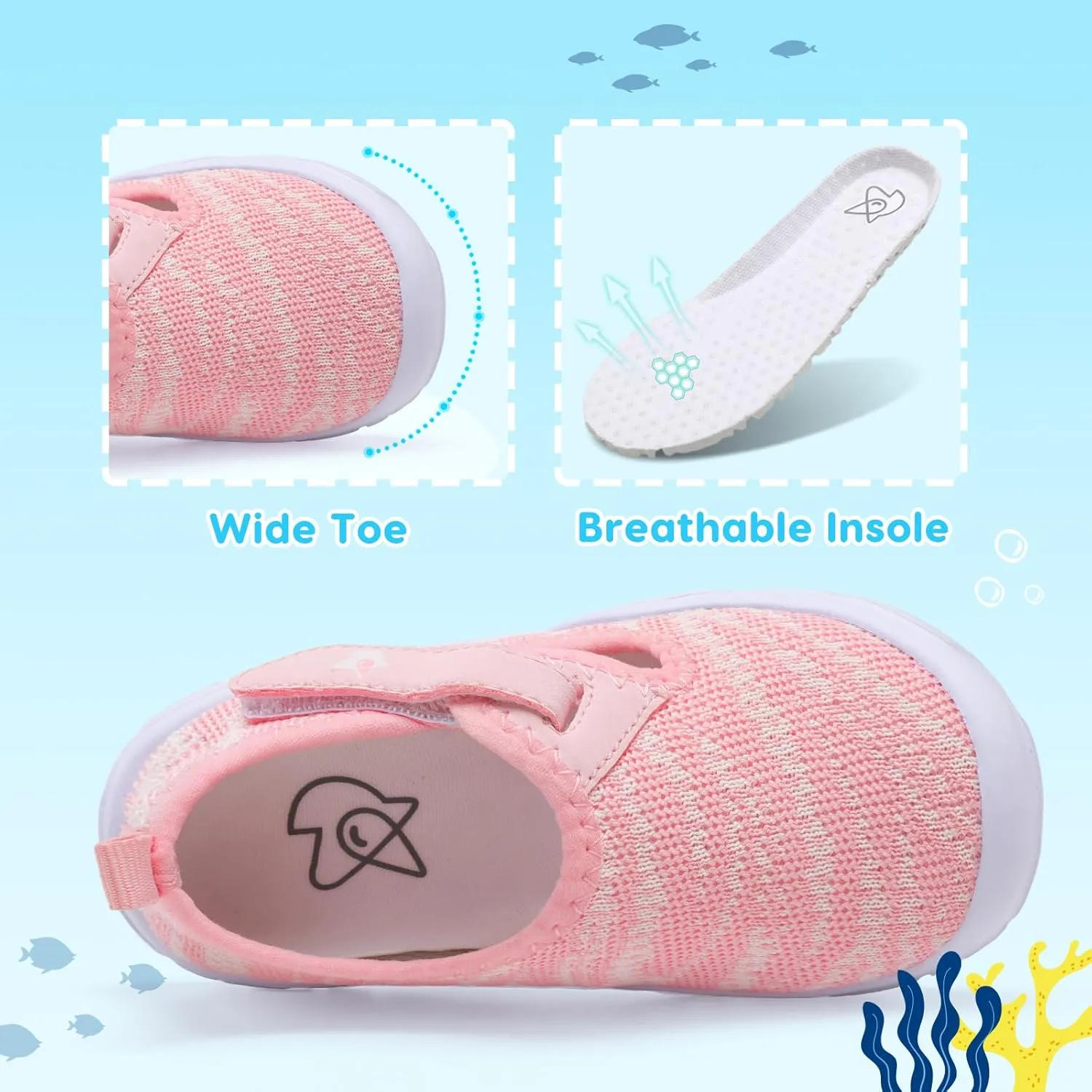 LeIsfIt Toddler Shoes Boys Girls Barefoot Shoes Wide Toe Box Shoes Lightweight Walking Shoes Slip On Tennis Shoes