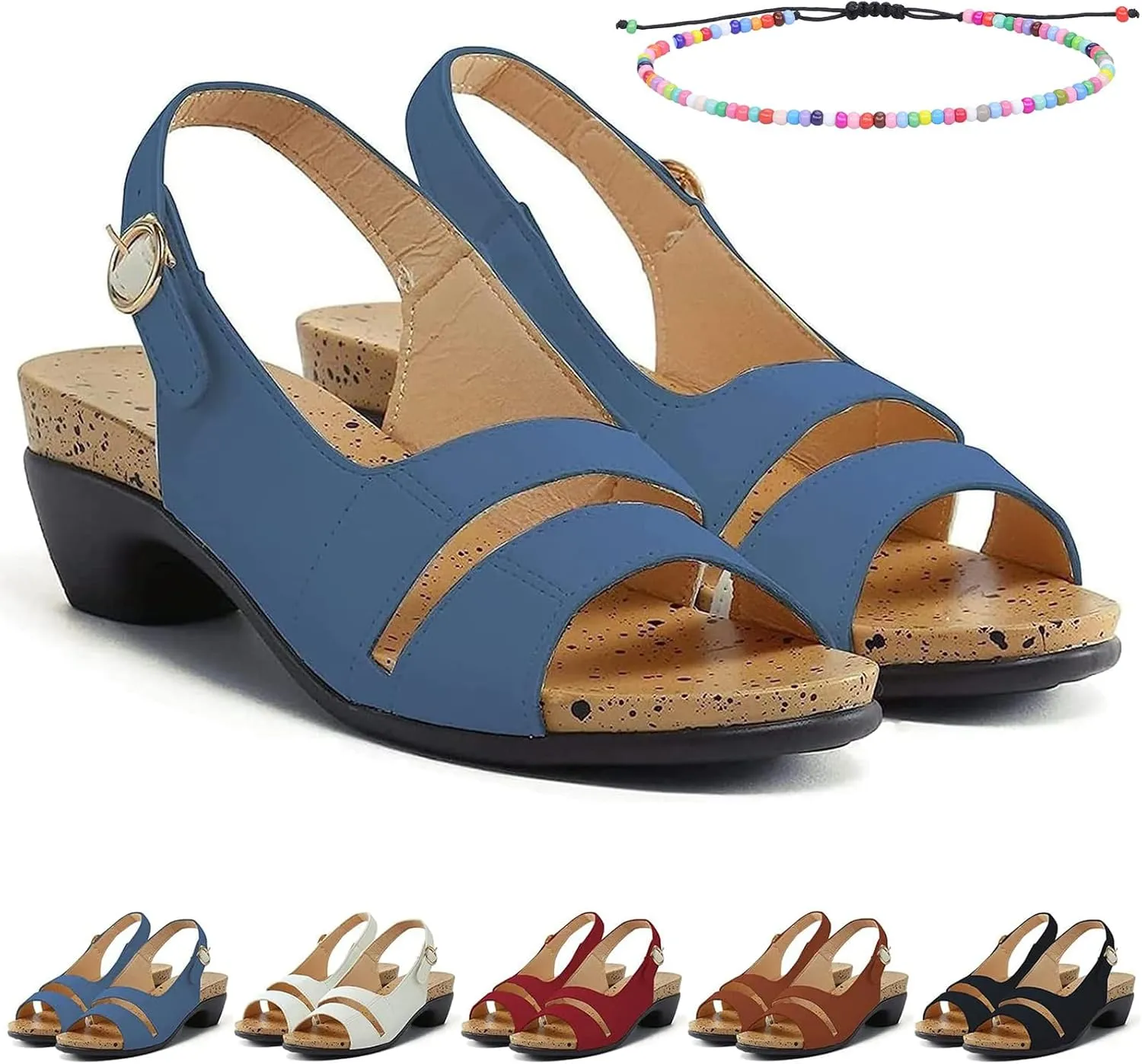 Libiyi Sandals, Libiyi Women's Ultra-Comfy Breathable Orthotic Sandals, Summer Open Toe Wedge Chunky Sandals