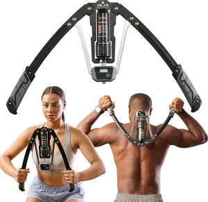 Lifepro Hydraulic Power Chest Expander and Arm Twister Trainer Exerciser - Adjustable 22-440lb Resistance, Smart Rep Counter - Home Gym Workout Equipment for Upper Body Strength Training