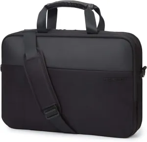 LIGHT FLIGHT 17.3 Inch Expandable Slim Laptop Briefcase for Business Travel, Water-Resistant Work Bag with Organizer Compartment, Black