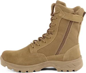 Lightweight Military Tactical Boots for Men Durable YKK Side Zipper Police Army Combat Jungle Breathable Comfortable Duty Boots