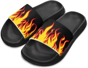 Lightweight Shower Slippers Flame Print Kids Sandals Boys Girls Suitable for Indoor Play Fashioned Outdoor
