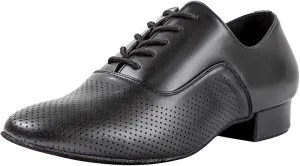 Linodes Breathable Men's Latin Dance Shoes 1 Inch Leather Sole Ballroom Salsa Tango Waltz Character Shoe