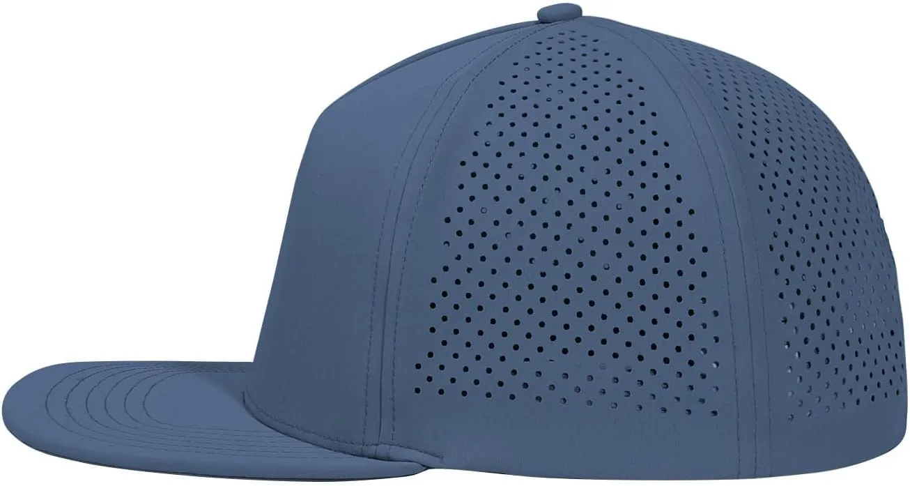 LiuSuper Mens Snapback Hats Flat Brim 5 Panel Hats for Men Performance Quick Dry Laser Perforated Deep Baseball Cap(L/XXL)