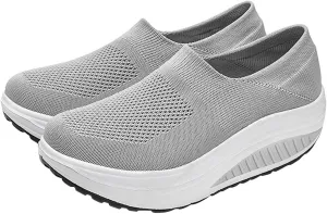 Loafers for Women Comfortable Lightweight Walking Shoes Breathable Knit Casual Sneakers Non-Slip Rocker Walking Shoes