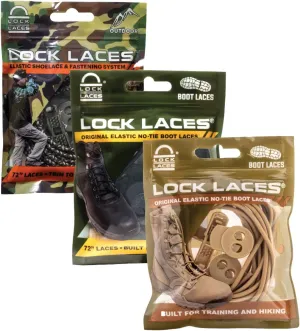 Lock Laces (3 Pair Premium Heavy Duty Elastic No Tie Laces for Boots, Sneakers and Shoes
