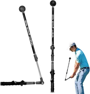 Longzhuo Golf Swing Trainer Foldable Trainging Aid for Golf, Training Equipment, Warm-Up Stick, Position Corrector, Golf Training Assistant, Black