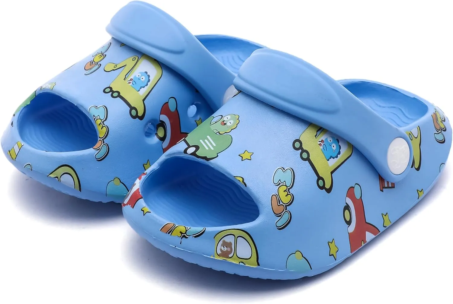 LONSOEN Kids Summer Clogs Boys Girls Slide Sandals Adjustable Toddler Indoor Outdoor Slippers Children Beach Pool Shoes