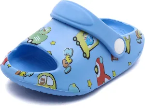 LONSOEN Kids Summer Clogs Boys Girls Slide Sandals Adjustable Toddler Indoor Outdoor Slippers Children Beach Pool Shoes
