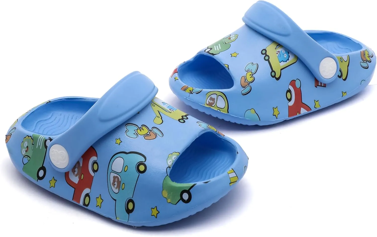 LONSOEN Kids Summer Clogs Boys Girls Slide Sandals Adjustable Toddler Indoor Outdoor Slippers Children Beach Pool Shoes