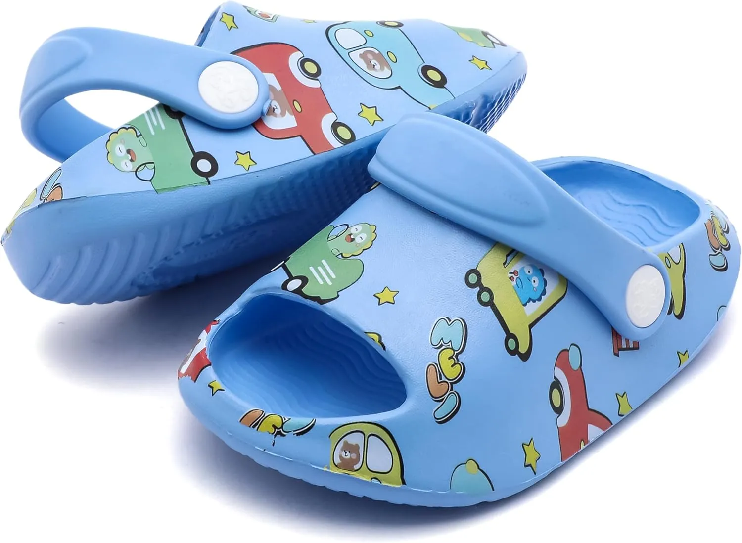 LONSOEN Kids Summer Clogs Boys Girls Slide Sandals Adjustable Toddler Indoor Outdoor Slippers Children Beach Pool Shoes