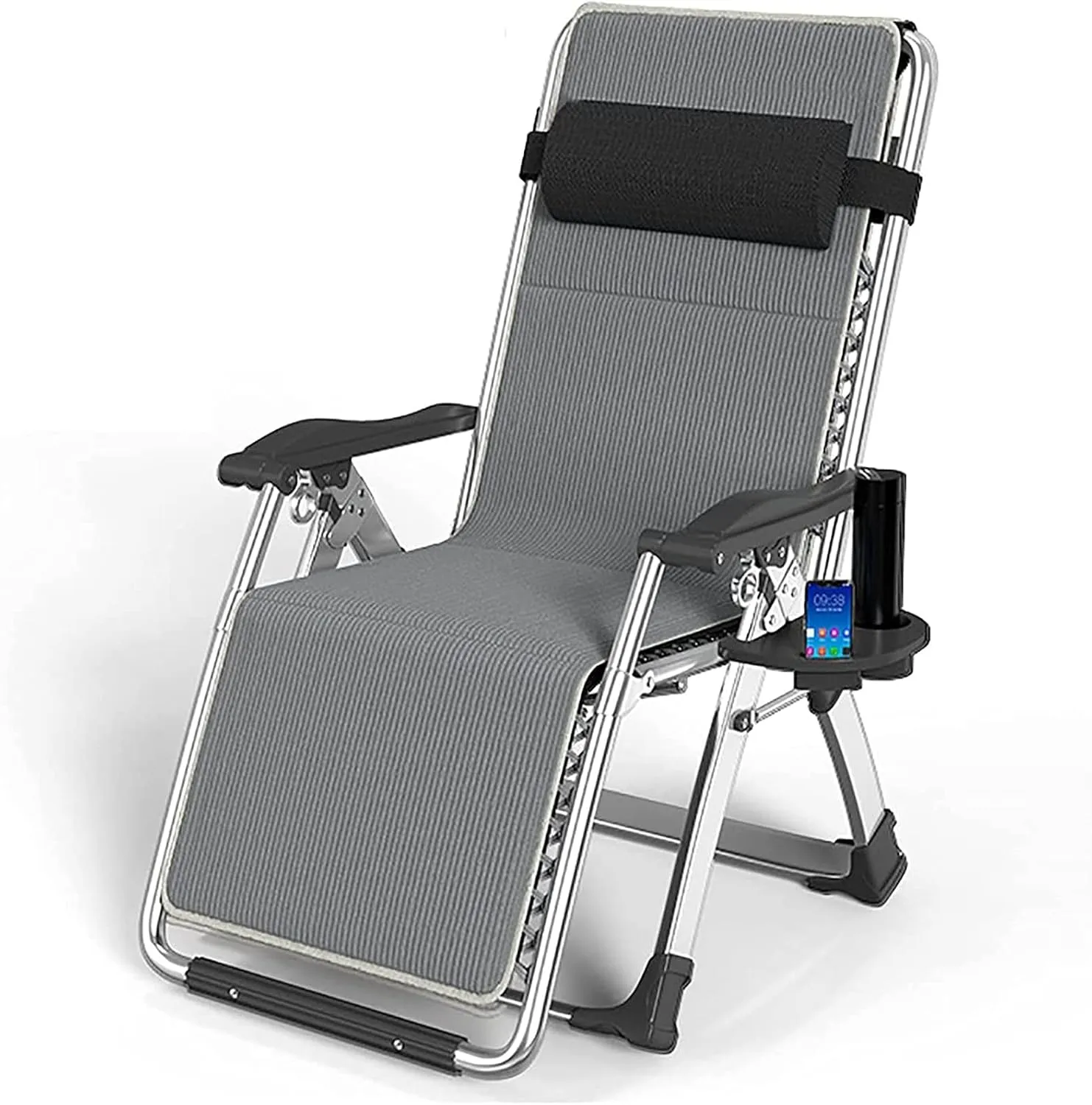 Lounge Chair, Chair Folding Recliner Chair Camping Household Adult Portable Beach Lazy Chair for Garden and Outdoor Camping
