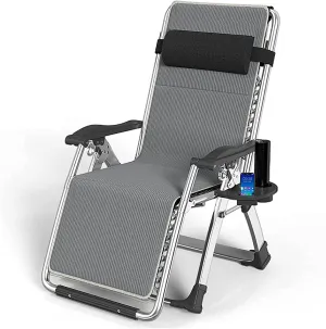 Lounge Chair, Chair Folding Recliner Chair Camping Household Adult Portable Beach Lazy Chair for Garden and Outdoor Camping